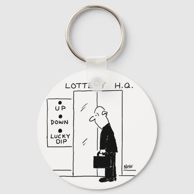 Elevator or Lift in a Lottery Headquarters Cartoon Key Ring (Front)