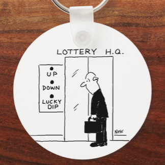 Elevator or Lift in a Lottery Headquarters Cartoon Key Ring