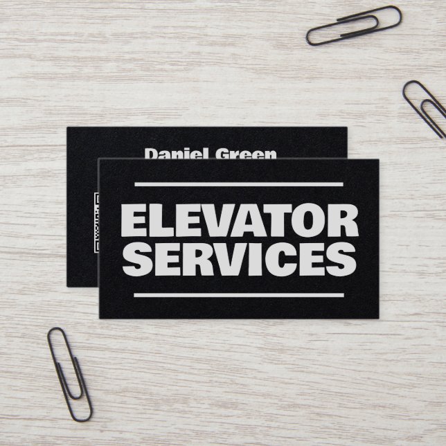 Elevator Services QR Business Card (Front/Back In Situ)