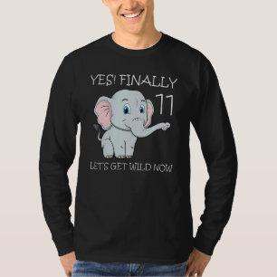 Eleven 11th Birthday Party Cake Elephant Zookeeper T-Shirt