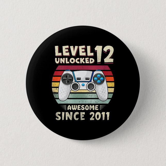 Eleven 11yr Bday Boy Funny Gamer 11th 11 Year Old  6 Cm Round Badge (Front)