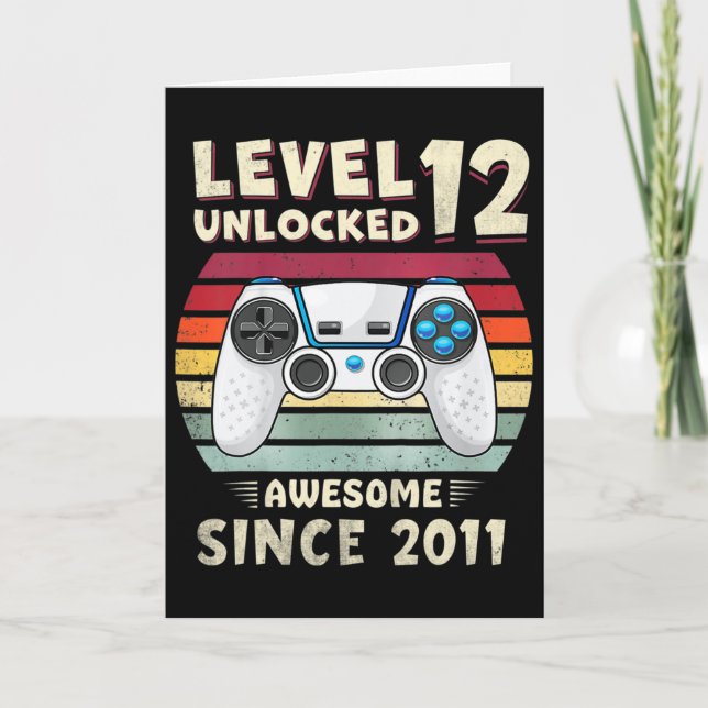Eleven 11yr Bday Boy Funny Gamer 11th 11 Year Old  Card (Front)