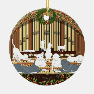Eleven Cats Piping... Christmas Tree Ceramic Tree Decoration