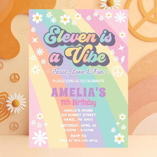 Eleven is a vibe birthday invitation