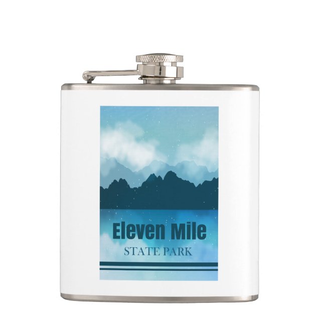 Eleven Mile State Park Colorado Reflection Hip Flask (Front)