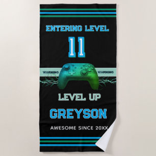 Eleven! Perfect 11 Year old Birthday  Beach Towel