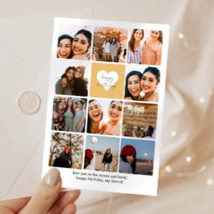Eleven Photo Collage Best Friend Happy Birthday Card