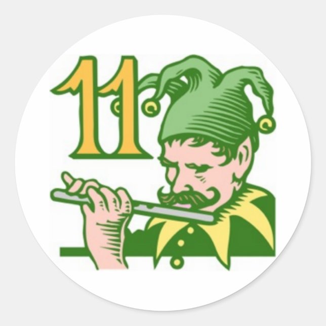 Eleven Pipers Piping Classic Round Sticker (Front)