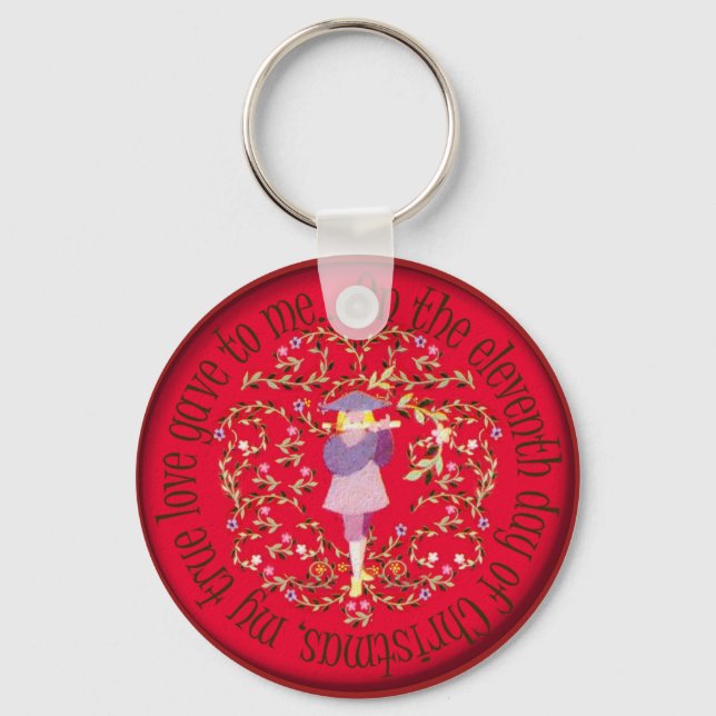 Eleven pipers piping key ring (Front)