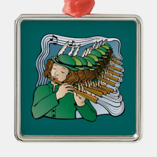 Eleven pipers piping metal tree decoration