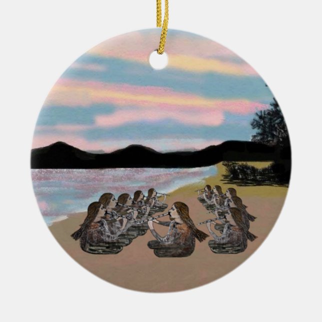 Eleven Pipers Piping Ornament (Front)