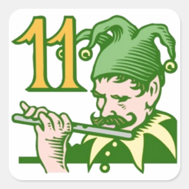 Eleven Pipers Piping Square Sticker (Front)