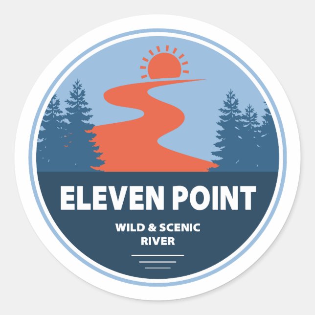 Eleven Point Wild and Scenic River Missouri Classic Round Sticker (Front)
