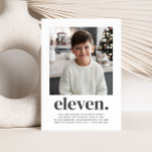Eleven Square Photo First Birthday Invitation<br><div class="desc">A modern 11th Birthday invitation featuring your own photo and the word 'eleven.' underneath. 

You can also edit all of the text colour and styles - just click the 'Personalise' button -> 'Edit using design tool'.</div>