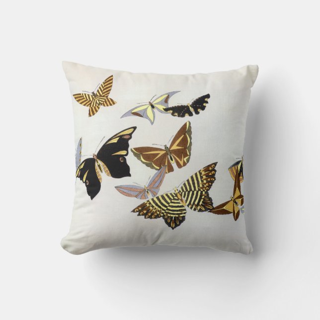 Eleven Vintage Butterflies Cushion (Front)