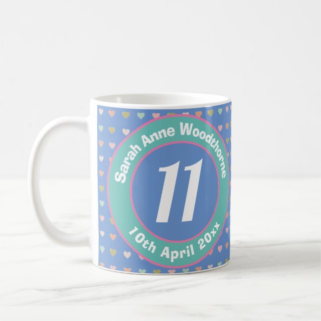 Eleven Years Old. 11th Birthday Coffee Mug (Left)