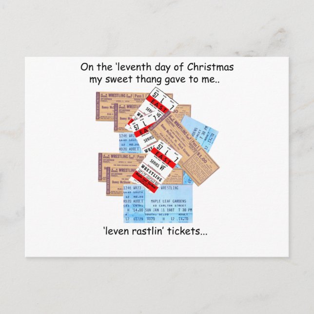 Eleventh Day Redneck Christmas Holiday Postcard (Front)