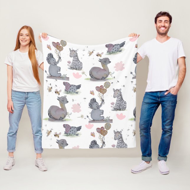 "Eleze Elephant & Polka Hen" Boganhues Blanket (In Situ)