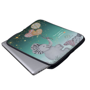 "Eleze Elephant & Polka Hen" Boganhues Print Laptop Sleeve