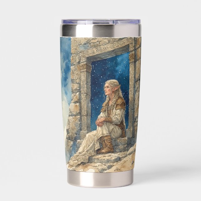 Elf Ancient Ireland With Sky, Tumbler Water Bottle (Front)