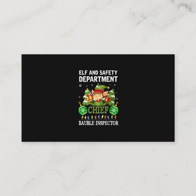Elf and Safety Chief Bauble Inspector Funny Christ Enclosure Card (Front)