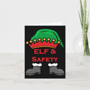Elf And Safety, Funny Health &amp; Safety Elf Long Card