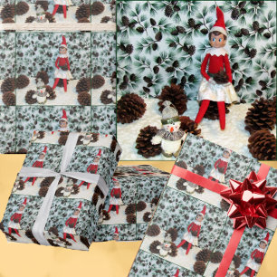 Elf and Snowman Wrapping Paper