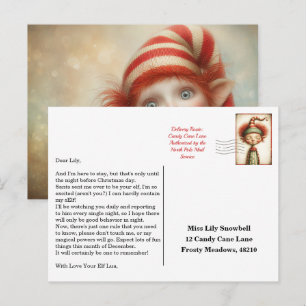 Elf Arrival Letter   North Pole Welcome Message Postcard