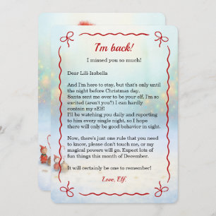Elf Arrival Letter Special Delivery North pole Holiday Card