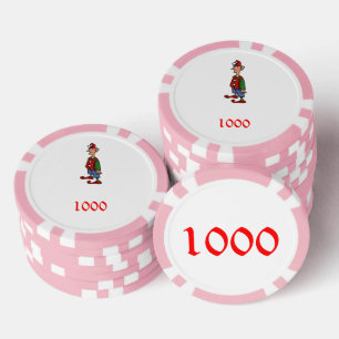 Elf At Attention pink 1000 striped poker chip
