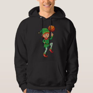 Elf Basketball Player Christmas Cute Sports X-Mas Hoodie
