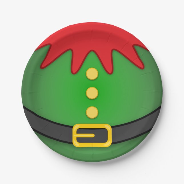 Elf Belly Paper Plate (Front)
