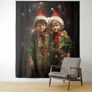 Elf Bestie Friends Tapestry
