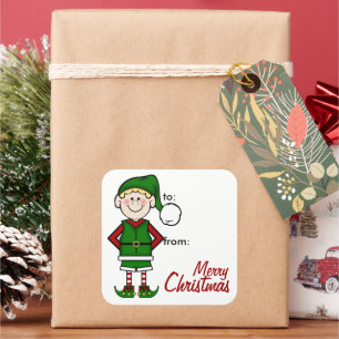 Elf Boy Gift Tag Sticker