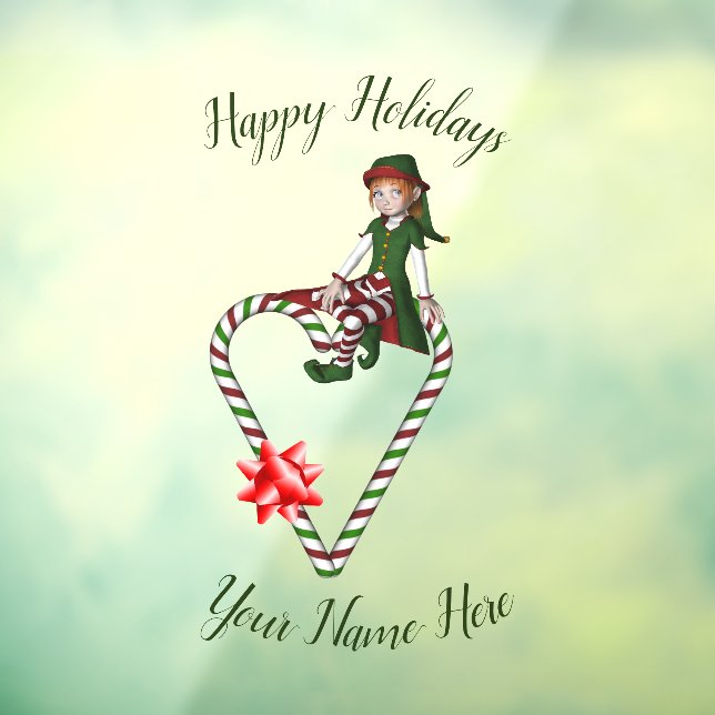 Elf Candy Cane Heart Cute Christmas Holiday   (Sheet 3)