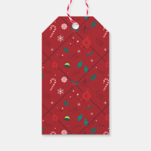 Elf Candy Checker Pattern Gift Tags