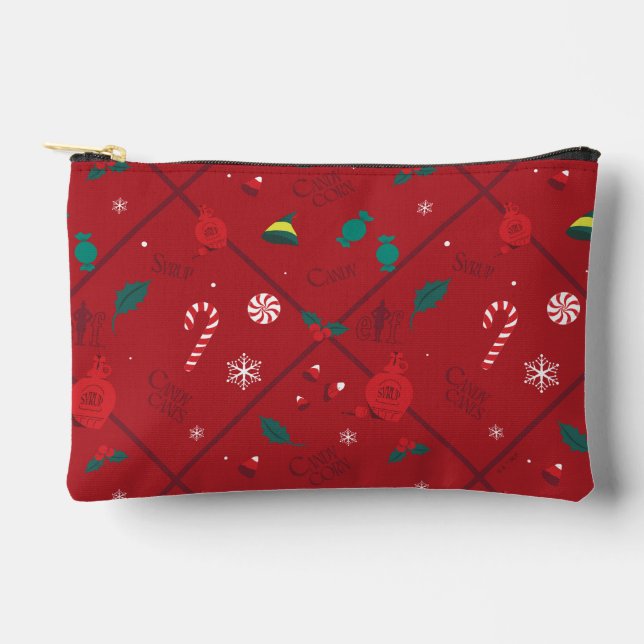 Elf Candy Chequered Pattern Accessory Pouch (Front)