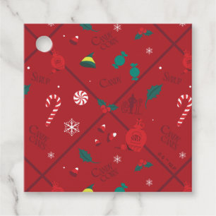 Elf Candy Chequered Pattern Favour Tags