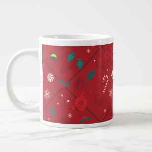 Elf Candy Chequered Pattern Large Coffee Mug