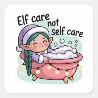 Elf Care Not Self Care Sticker | Funny Christmas