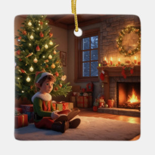Elf  ceramic ornament