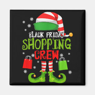 Elf Christmas Black Shopng Funny Friday Shopng Cre Magnet