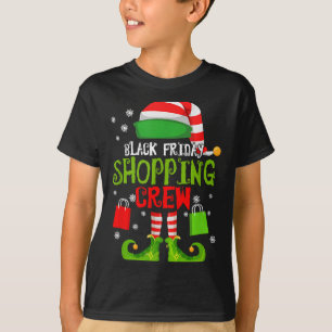 Elf Christmas Black Shopng Funny Friday Shopng Cre T-Shirt