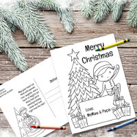 Elf Christmas Colouring 