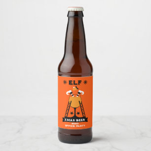 Elf Christmas Drink Beer Bottle Label