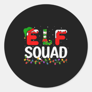 Elf Christmas Family Matching Xmas Pajama Elf Squa Classic Round Sticker