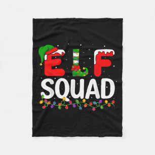 Elf Christmas Family Matching Xmas Pajama Elf Squa Fleece Blanket