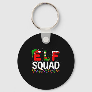 Elf Christmas Family Matching Xmas Pajama Elf Squa Key Ring