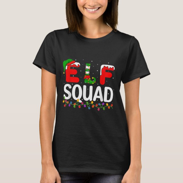 Elf Christmas Family Matching Xmas Pajama Elf Squa T-Shirt (Front)
