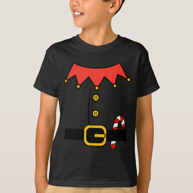 Elf Christmas Halloween Costume Mens Womens Boys G T-Shirt (Front)